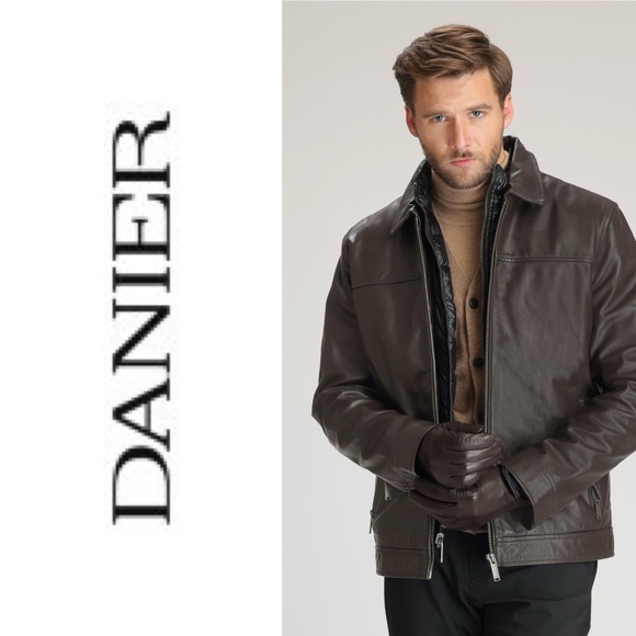 Danier Other - Danier Leather Chocolate Brown Mens Bomber Jacket size 2XL